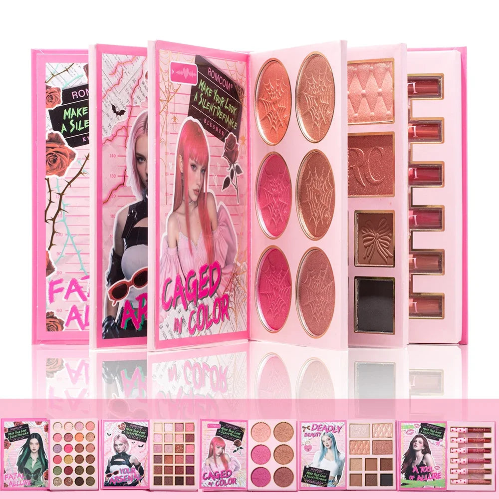 5-Page Makeup Palette with 70 Colors: 48 Matte & Shimmer Eyeshadows, 6 Lip Colors, 6 Blushes, and 10 Contour Shades - The Perfec