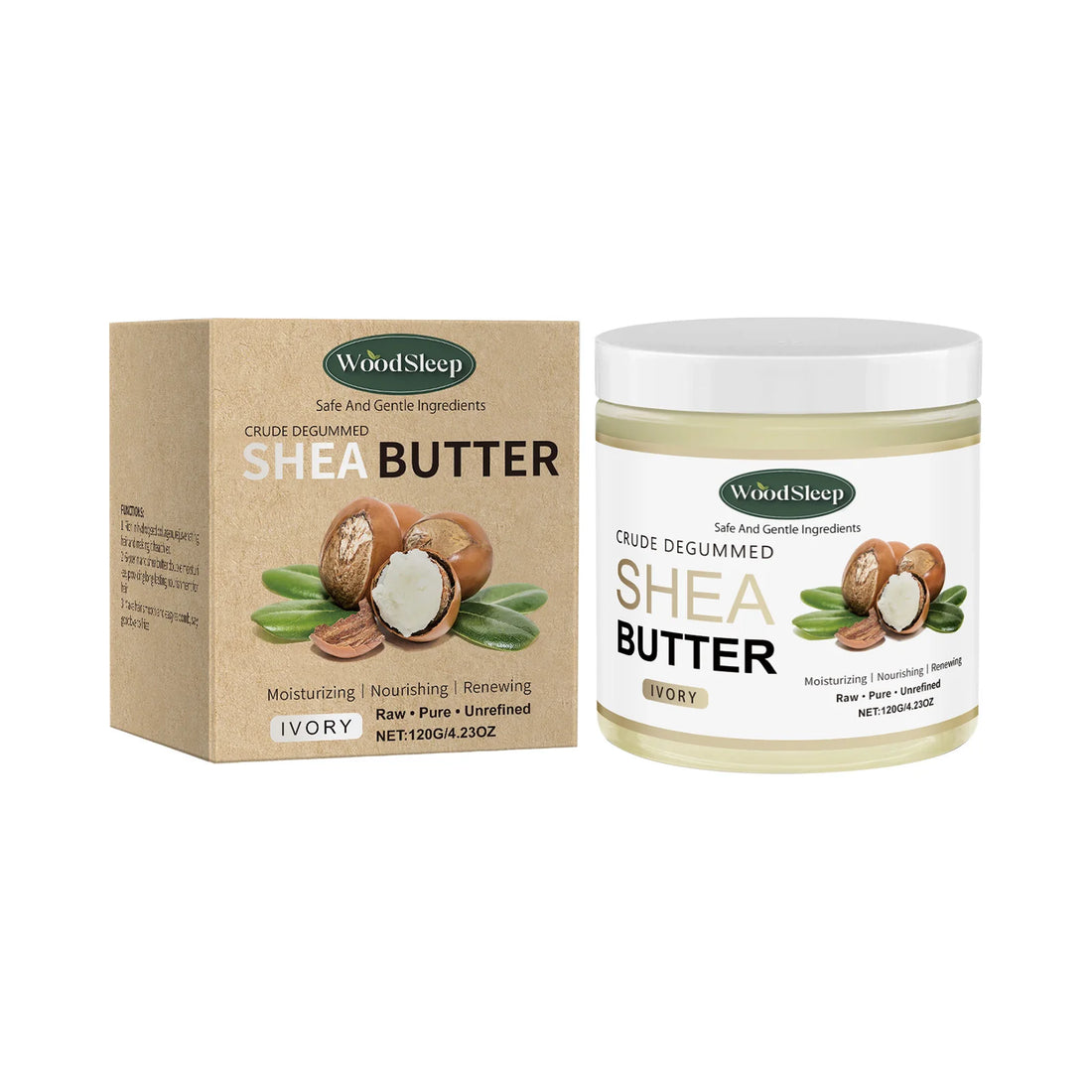 Crude Shea Butter Cream for Extremely Dry Skin Deep Moisturizing Nourishing Multi Purpose Skin Care Face Hand Body Cream 120g