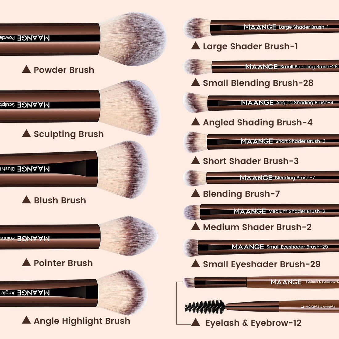 13pcs Makeup Brush Set Foundation Concealer Powder Eyeshadow Blush Brush Kabuki Blending Cosmetic Makeup Beauty Tool for Face